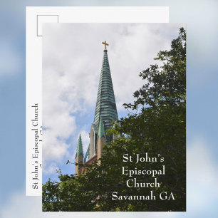 Cartão Postal Igreja Episcopal de John da rua Savannah Fotográfi