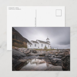 Cartão Postal Igreja Gimsoy Lofoten Noruega