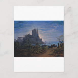 Cartão Postal Igreja Gótica numa Rocha à Beira-Mar por K. Schink