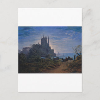 Cartão Postal Igreja Gótica numa Rocha à Beira-Mar por K. Schink
