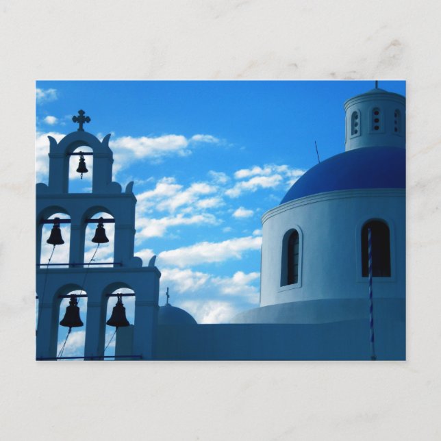 Cartão Postal Igreja grécia Santorini (Frente)