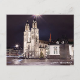 Cartão Postal Igreja Grossmunster em Zurique