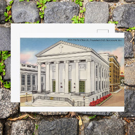 Cartão Postal Igreja Histórica Christ Church Savannah GA retrô