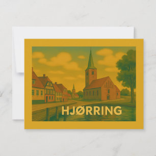Cartão Postal Igreja Hjørring Dinamarca