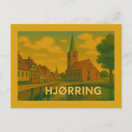 Cartão Postal Igreja Hjørring Dinamarca