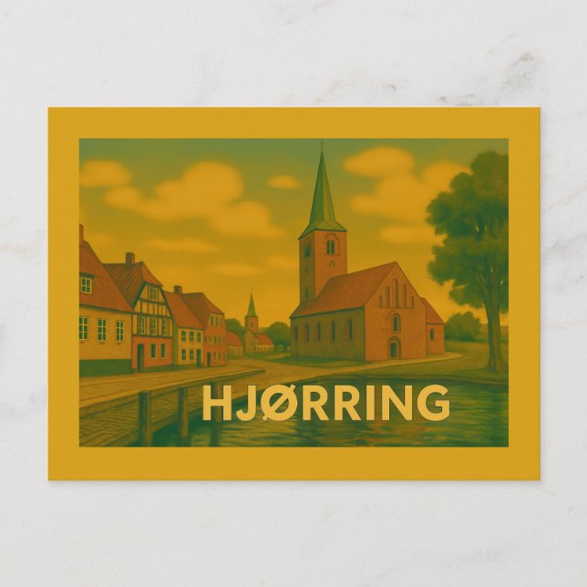 Cartão Postal Igreja Hjørring Dinamarca (Frente)