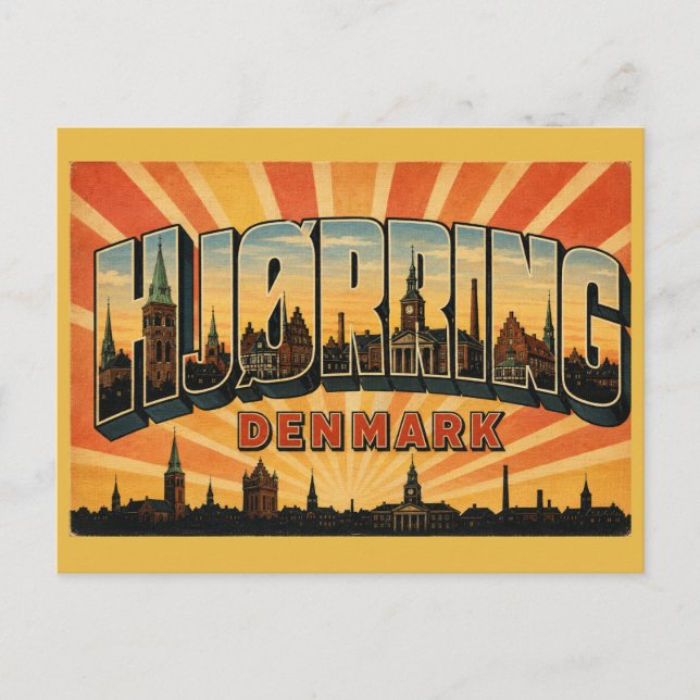 Cartão Postal Igreja Hjørring Dinamarca (Frente)