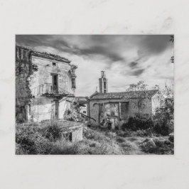 Cartão Postal Igreja italiana | Declive Urbano | Preto e branco
