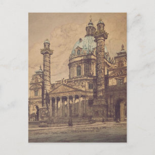 Cartão Postal Igreja Karlskirche em Viena, Áustria