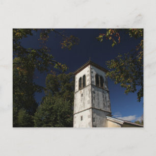 Cartão Postal Igreja local, aldeia de Obrov, Eslovênia