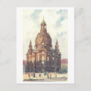Cartão Postal Igreja Matriz de Nossa Senhora, Dresden, Alemanha