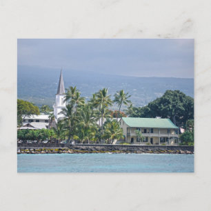 Cartão Postal Igreja Mokuaikaua, Palácio Hulihee, Kailua-Kona,