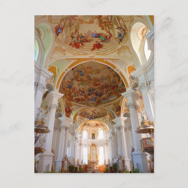 Cartão Postal igreja monastério abbey neresheim (Frente)