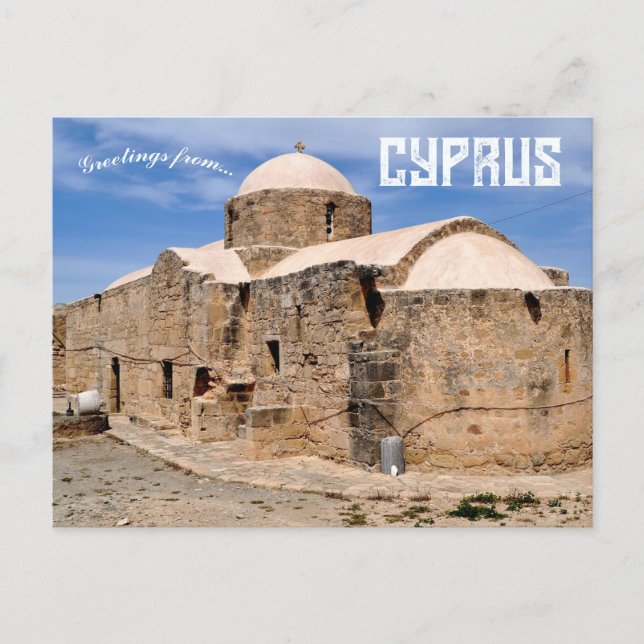 Cartão Postal Igreja Ortodoxa Grega Kouklia Chipre (Frente)