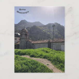 Cartão Postal Igreja ortodoxa medieval, velho Kotor, Montenegro