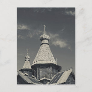 Cartão Postal Igreja ortodoxa russa de madeira tradicional