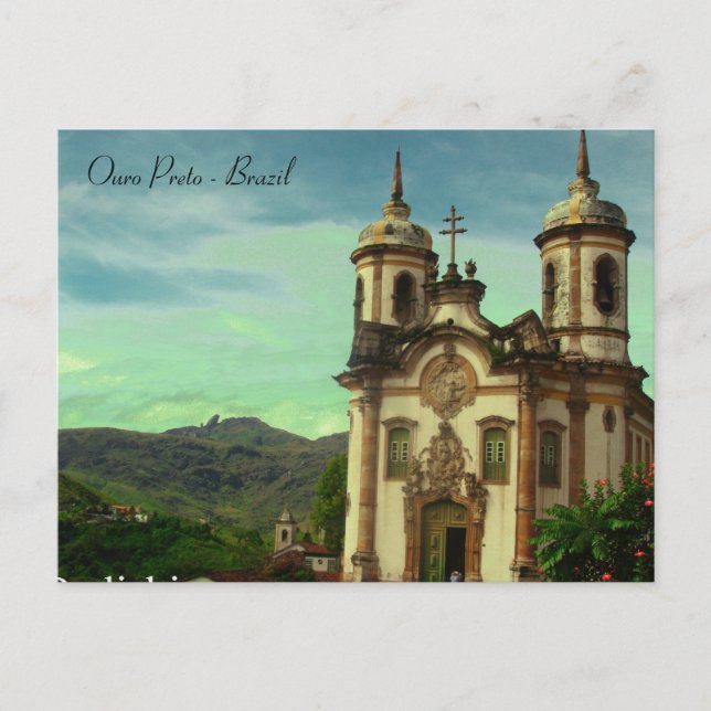 Cartão Postal Igreja São Francisco de Assis, Ouro Preto, Brasil (Frente)