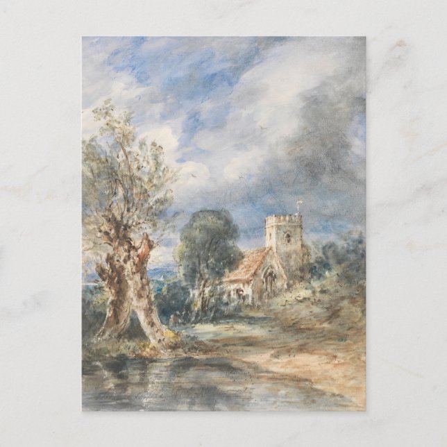 Cartão Postal Igreja Stoke Poges (1834) John Constable (Frente)