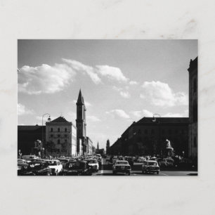 Cartão Postal Igreja universitária vintage munich ludwigstraße