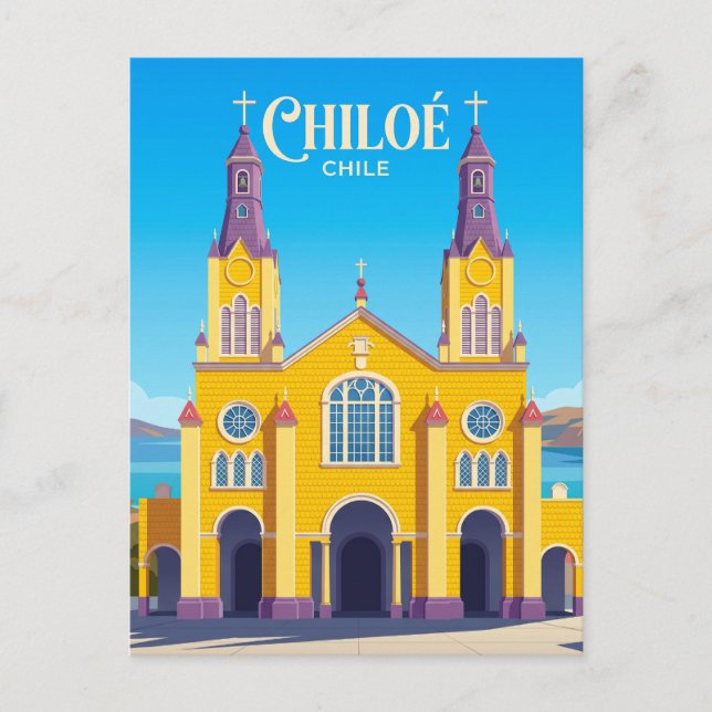 Cartão Postal Igrejas de Chiloe Chile (Frente)