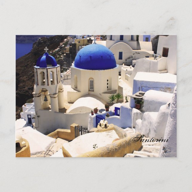 Cartão Postal Igrejas Santorini (Frente)