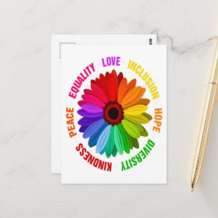 Cartão Postal Igualdade Amor Inclusão Esperança Diversidade Bond