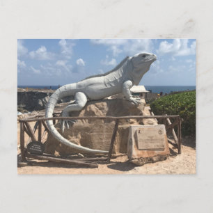 Cartão Postal Iguana Scultura Isla Mujeres, México Cartão-postal