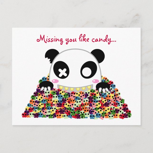 Cartão Postal Ijimekko Panda "Missing You" (Frente)