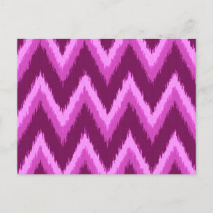 Cartão Postal Ikat Chevron Stripes - Ametist Purple e Violet