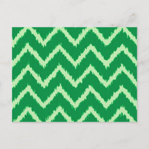 Cartão Postal Ikat Chevrons - Pinho e verde-claro