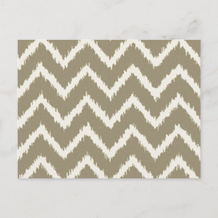 Cartão Postal Ikat Chevrons - Taupe tan e beige