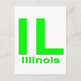 Cartão Postal IL Illinois verde