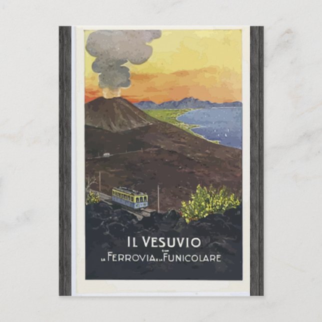 Cartão Postal Il Vesuvio Ferrovia Funicolare, Vintage (Frente)