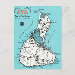 Cartão Postal Ilha Block Island Vintage 