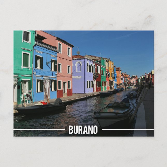 Cartão Postal Ilha Burano, Veneza (Frente)