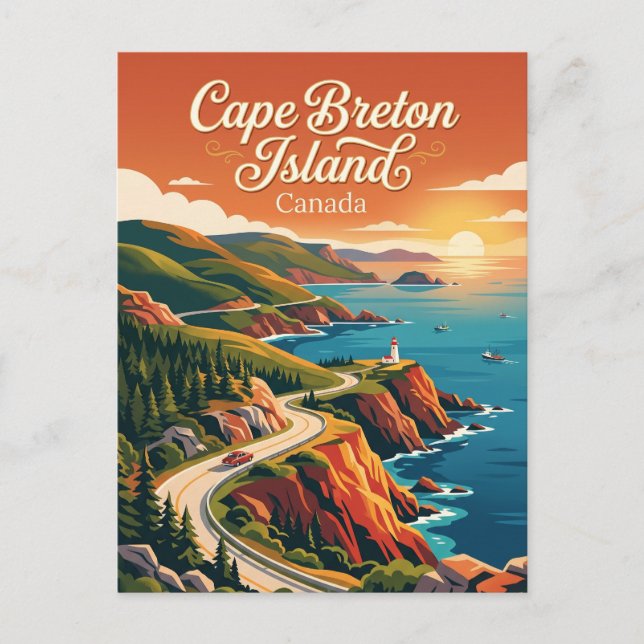 Cartão Postal Ilha Cape Breton Canadá (Frente)