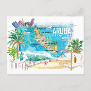 Cartão Postal Ilha Caribe das Antilhas Neerlandesas de Aruba Ilu