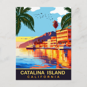 Cartão Postal Ilha Catalina, CA, Reflexões de Água, Viagem