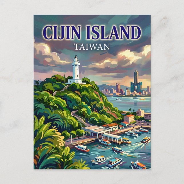 Cartão Postal Ilha Cijin Taiwan (Frente)