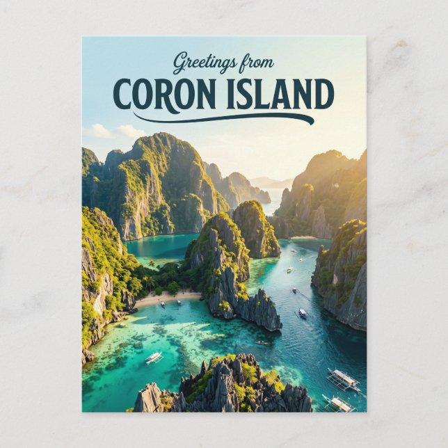 Cartão Postal Ilha Coron Filipinas (Frente)
