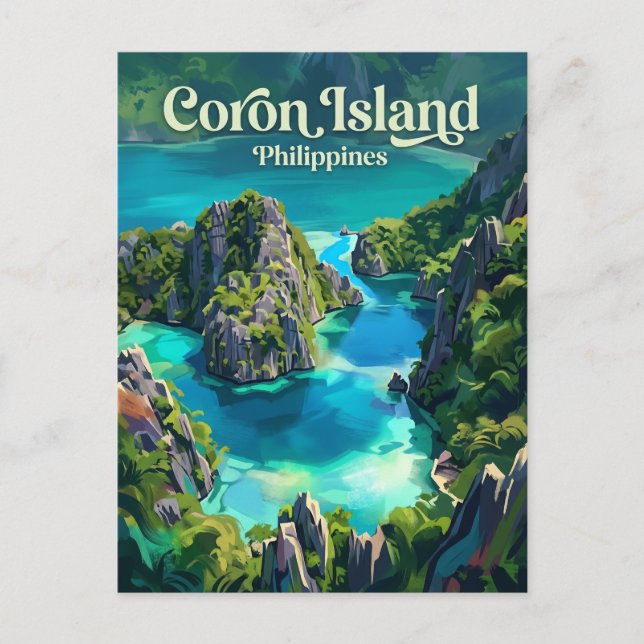 Cartão Postal Ilha Coron Filipinas (Frente)