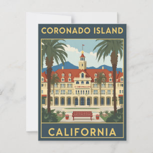 Cartão Postal Ilha Coronado California Vintage