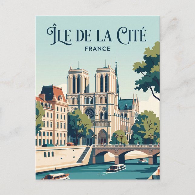 Cartão Postal Ilha da Cité França (Frente)