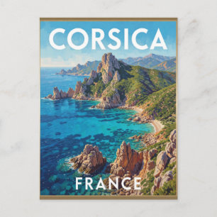 Cartão Postal Ilha da Córsega França Paisagem Costeira Áspera