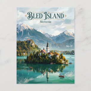 Cartão Postal Ilha de Bled Eslovênia