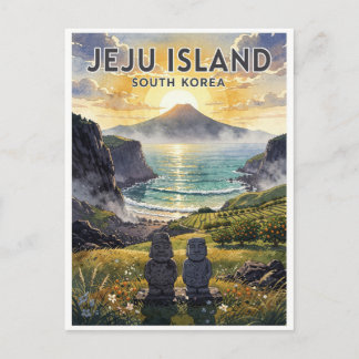 Cartão Postal Ilha de Jeju Coreia do Sul Vintage