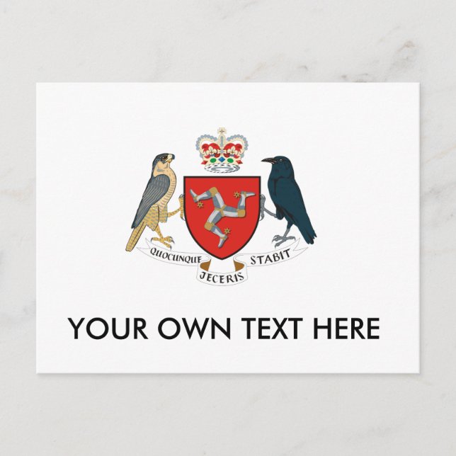 Cartão Postal Ilha de Man Casaco de Armas (Frente)