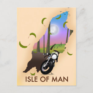 Cartão Postal Ilha de Man Motocicleta poster de viagens