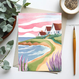 Cartão Postal Ilha de Martha   Pintura em aquarela do caminho da