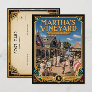 Cartão Postal Ilha de Martha’s Vineyard Massachusetts Arte Deco
